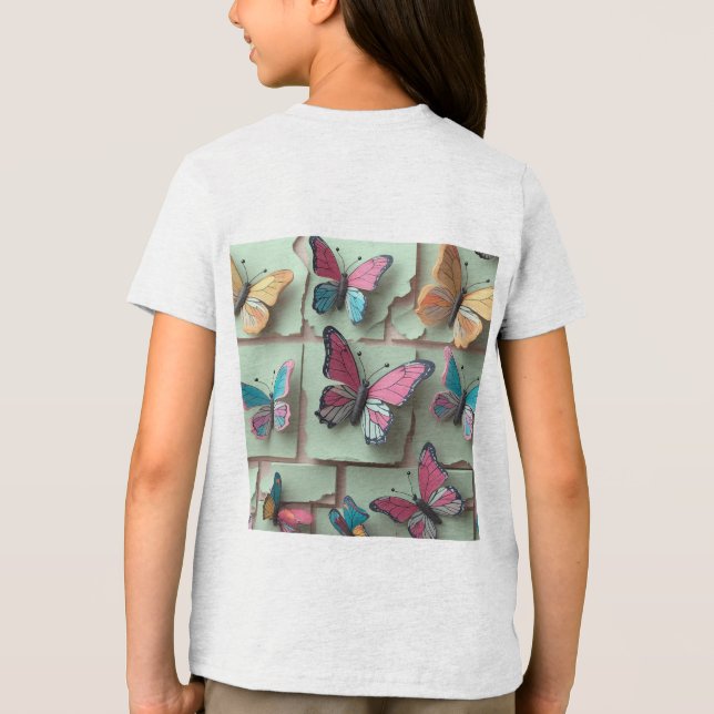 Dreamcolor Watercolor Butterfly T-Shirt para crian (Verso)