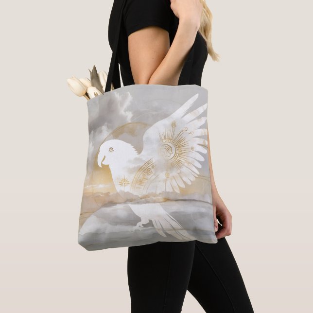 Dreamwoven Guardian Parrot Tote (Close Up)