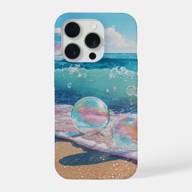 Dreamy Beach Waves Cover iPhone 15  (Verso)