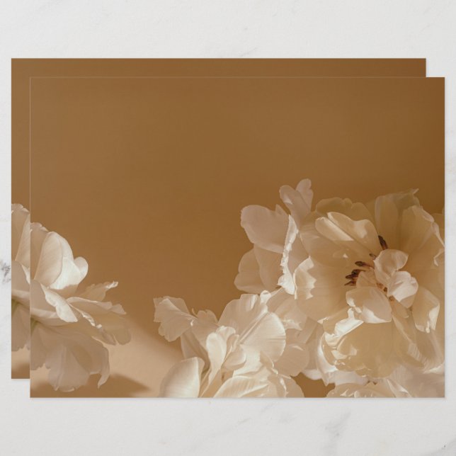 Dreamy beige floral Elegant Scrapbook Paper (Frente/Verso)