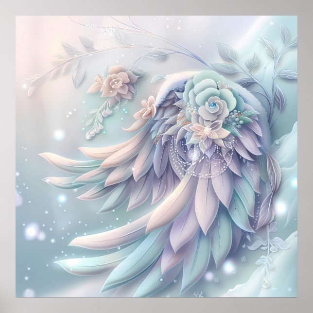 Dreamy Christmas Angel Wings Poster (Frente)
