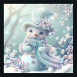 Dreamy Christmas Snowman Poster<br><div class="desc">sonhador poster de boneco de neve de natal</div>