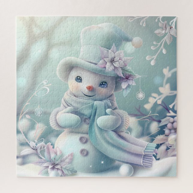 Dreamy Christmas Snowman Quebra-cabeça (Vertical)