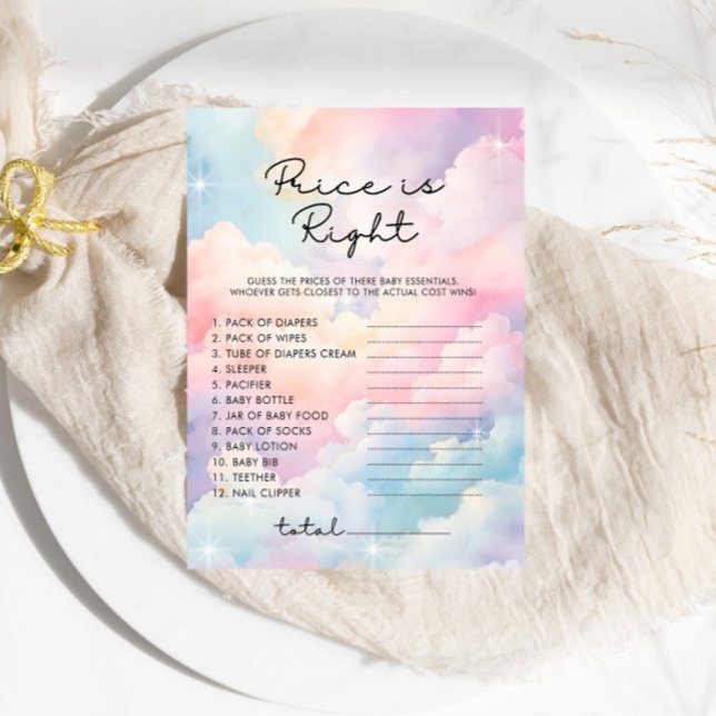 Dreamy Clouds Price é o jogo do Chá de fraldas cer (Criador carregado)