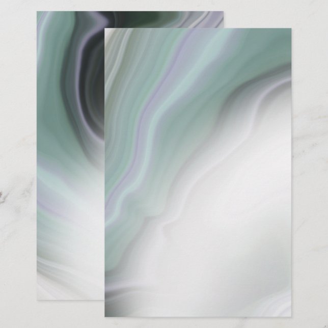 Dreamy Dusty Sage Agate Stationery (Frente/Verso)