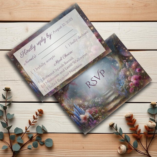 Dreamy Encantada Floresta Floral de Casamento RSVP (Criador carregado)