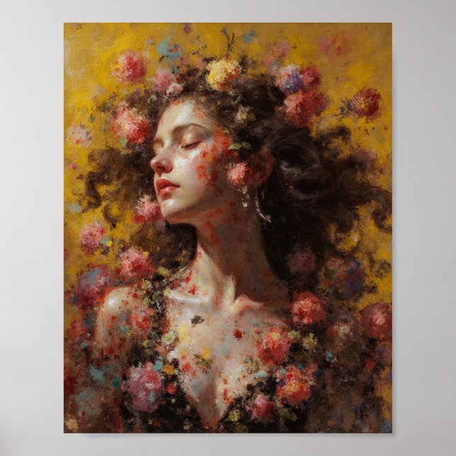 Dreamy Floral Goddess – Romantic Art Poster (Frente)