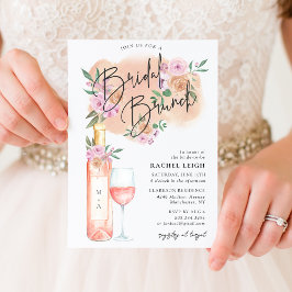 Dreamy Floral Rosé Bridal Brunch Convite
