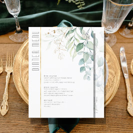 Dreamy Greenery Wedding Menu V2 Green/Blue ID817