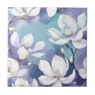 Dreamy Magnolias em uma Lavanda de Aquarela