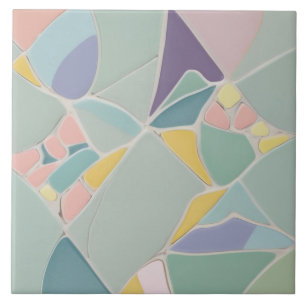 Dreamy Mint Abstrato Modern Pastel Mosaico