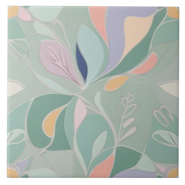 Dreamy Mint Botanical Abstrato Modern Pastel (Frente)