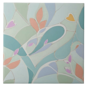 Dreamy Mint Floral Abstrato Modern Pastel Flowers
