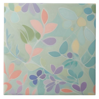 Dreamy Mint Floral Abstrato Modern Pastel Flowers