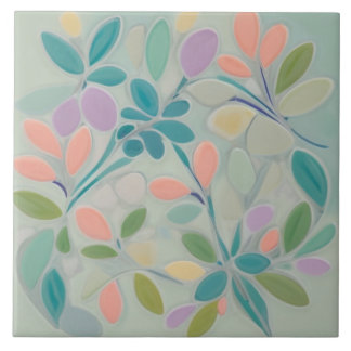 Dreamy Mint Floral Abstrato Modern Pastel Flowers