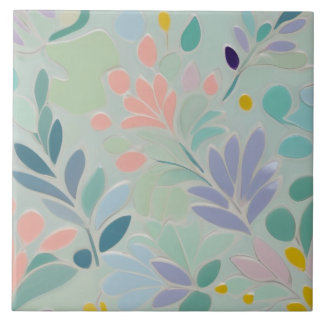 Dreamy Mint Floral Abstrato Modern Pastel Flowers