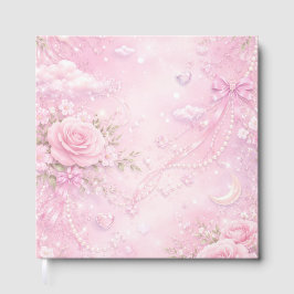 Dreamy Pink Rose Floral Pearls Bows Sparkle Pastel