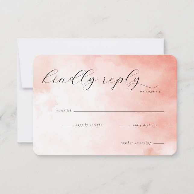 Dreamy Pink Watercolor RSVP (Frente)