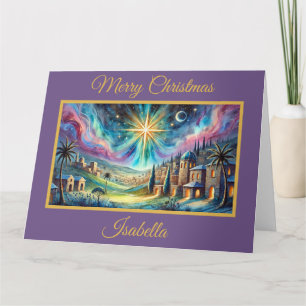 Dreamy Watercolor Star do Cartão de Natal de Belém