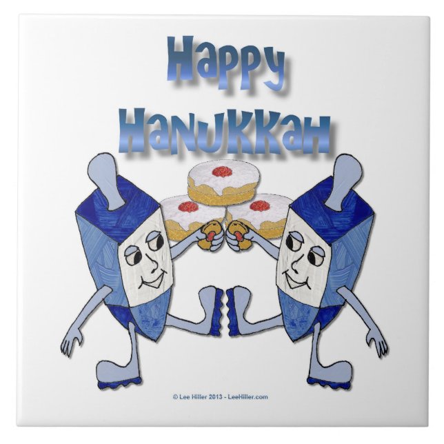 Dreidels Dançantes e Rosquinhas de Hanukkah (Frente)