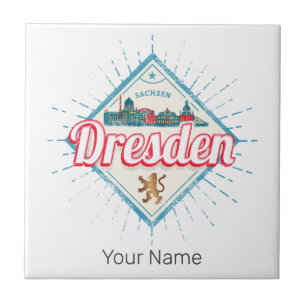 Dresden Alemanha Saxónia Retro Skyline Vintage