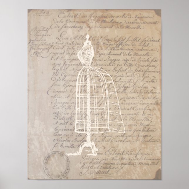 Dress Form Vintage - Letra Poster (Frente)