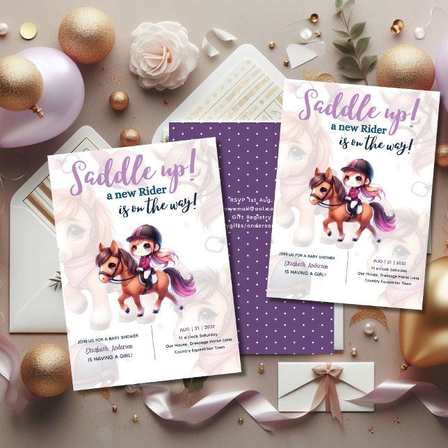 Dressage Rider Baby Girl Chá Rider a caminho (Criador carregado)