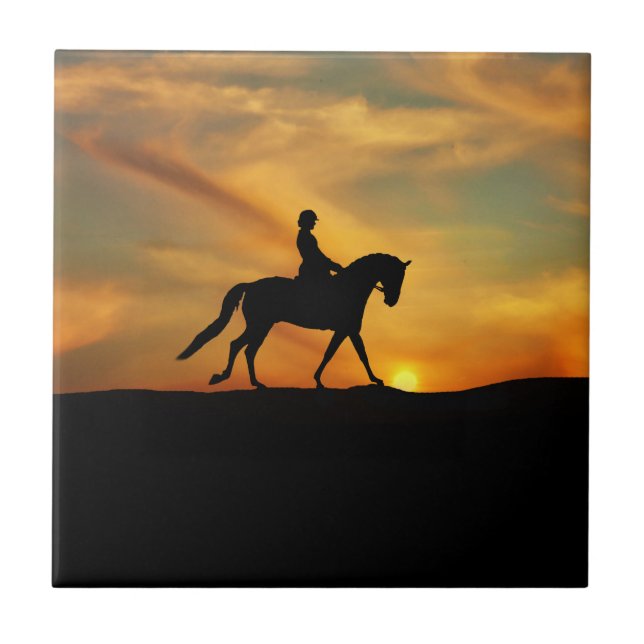 Dressage Rider e Azulejo de Arte por Sunset (Frente)