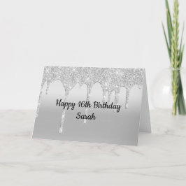 Drillter Silver Personalizado Cartão de Aniversári