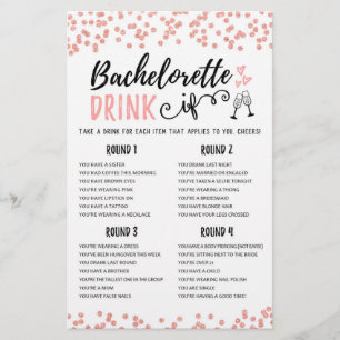DRINK IF Bachelorette ou Hen Party game