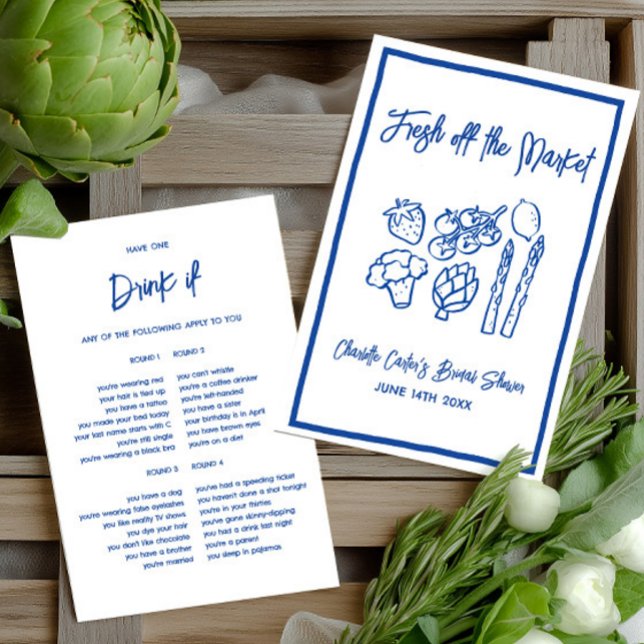 Drink If Blue Blue & White Bridal Shower Game (Drink If Blue Blue & White Bridal Shower Game)