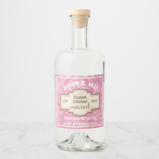 DRINK ME Gin Rosa Celebra Presente de Garrafa de C (Frente)