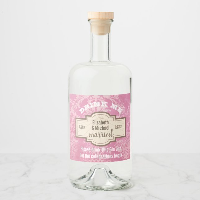 DRINK ME Gin Rosa Celebra Presente de Garrafa de C (Frente)