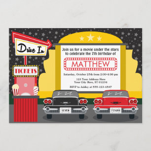Drive In Movie Convite de festas   Filme ao ar liv