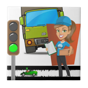 Driver de Entrega de Luz de Tráfego Branco de Azul