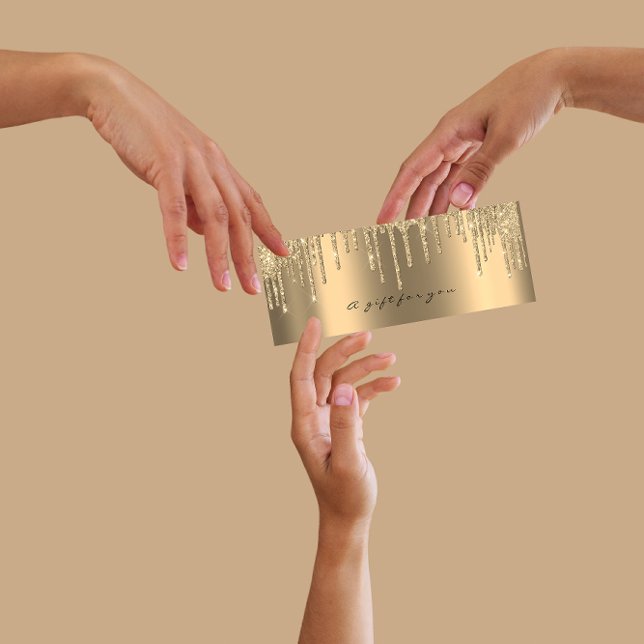 Drives de Certificado de Presente Pequena Maquiage (Gift Certificate Drips Sparkly Gold Makeup Small)