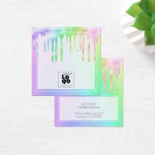 Drives de lodo iridescentes de logotipo ouvindo pl