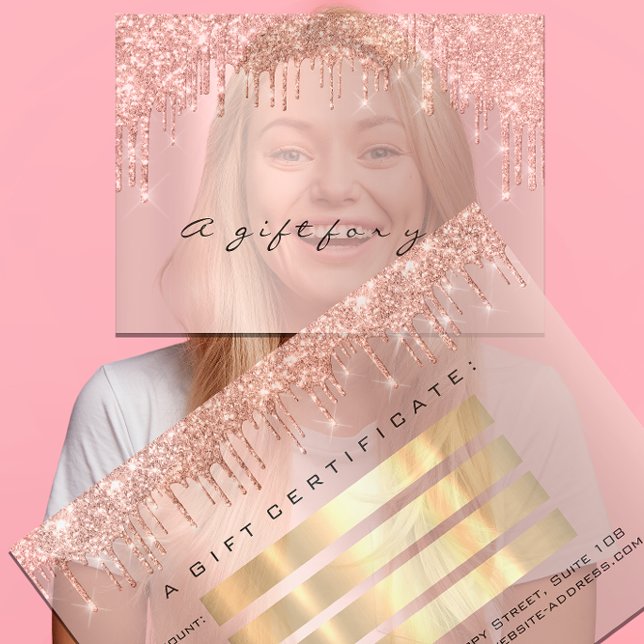 Drives de Rosa de Eyelash do Unhas de Certificado  (Gift Certificate Nails Makeup Eyelash Rose Drips )