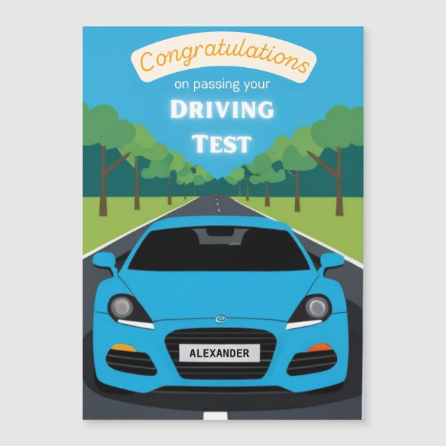 Driving Test Passed Congratulations Magnetic Card (Frente)