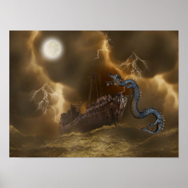 Drogon Ship Fantasy Art Poster (Frente)