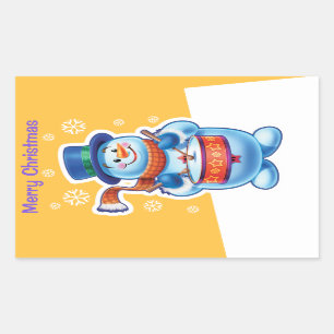 Drummer. do boneco de neve da etiqueta do