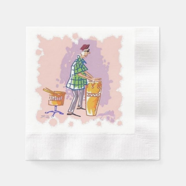 Drummer, eu inventei guardanapos de coquetel de pa (Frente)