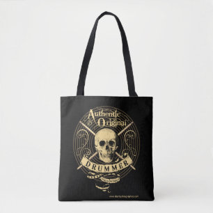 Drummer Tote Bag Skull Drums Músico Rocker Bag