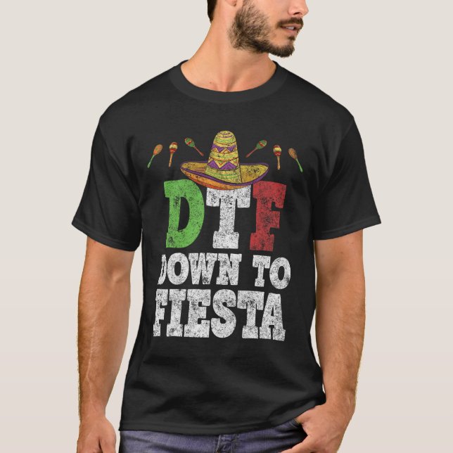 Dtf Abaixo Para Fiesta Camisa Engraçada Cinco De M (Frente)