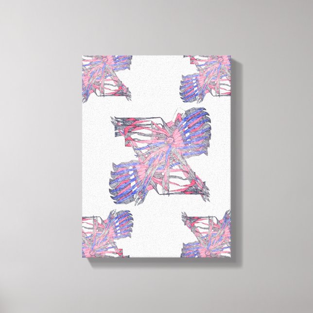 Dual Entities Pink and Blue Abstract Canvas (Frente)