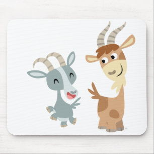 Duas cabras felizes bonitos Mousepad dos desenhos