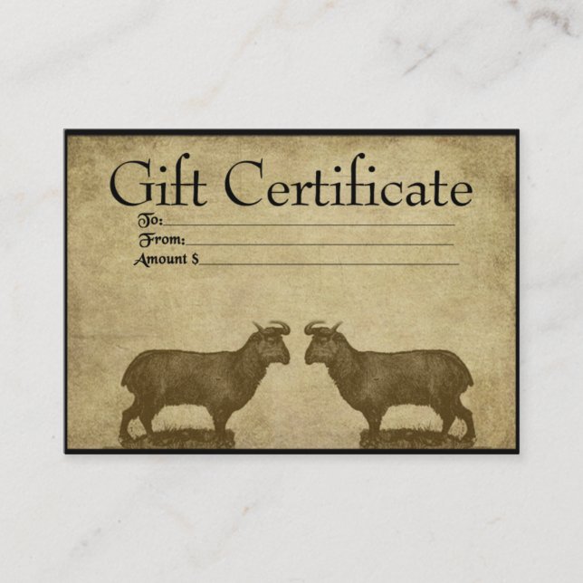 Duas Cabras Ol- Placas De Certificado Prim Gift (Frente)