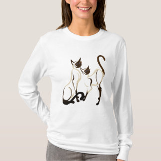 Duas camisas dos gatos Siamese