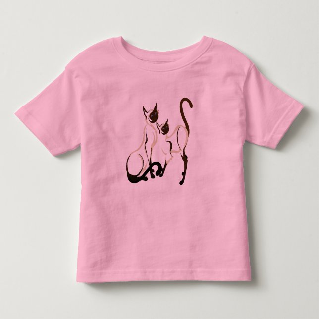 Duas camisas dos gatos Siamese (Frente)