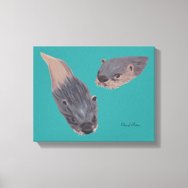 Duas Canvas de pintura de natação (Frente)